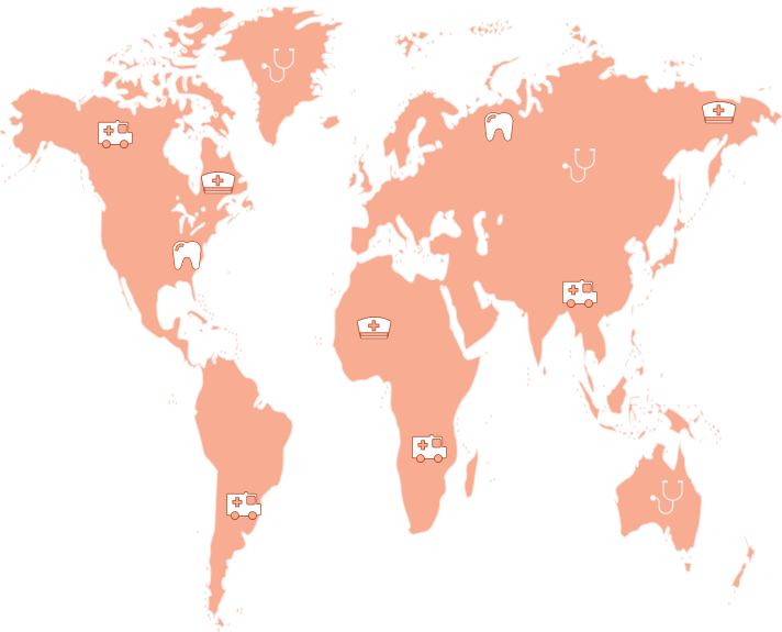Medical services world map